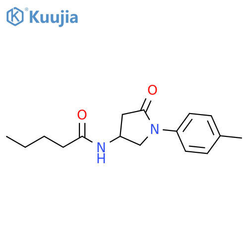 N-1-(4-methylphenyl)-5-oxopyrrolidin-3-ylpentanamide structure