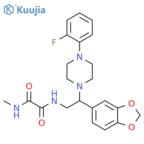 N'-2-(2H-1,3-benzodioxol-5-yl)-2-4-(2-fluorophenyl)piperazin-1-ylethyl-N-methylethanediamide structure