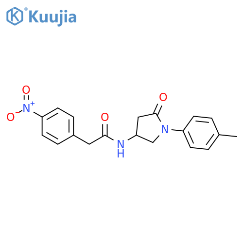 N-1-(4-methylphenyl)-5-oxopyrrolidin-3-yl-2-(4-nitrophenyl)acetamide structure
