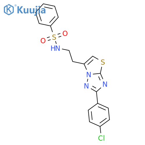 N-{2-2-(4-chlorophenyl)-1,2,4triazolo3,2-b1,3thiazol-6-ylethyl}benzenesulfonamide structure