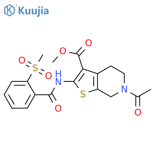 methyl 6-acetyl-2-(2-methanesulfonylbenzamido)-4H,5H,6H,7H-thieno2,3-cpyridine-3-carboxylate structure