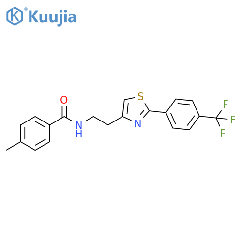 4-methyl-N-(2-{2-4-(trifluoromethyl)phenyl-1,3-thiazol-4-yl}ethyl)benzamide structure