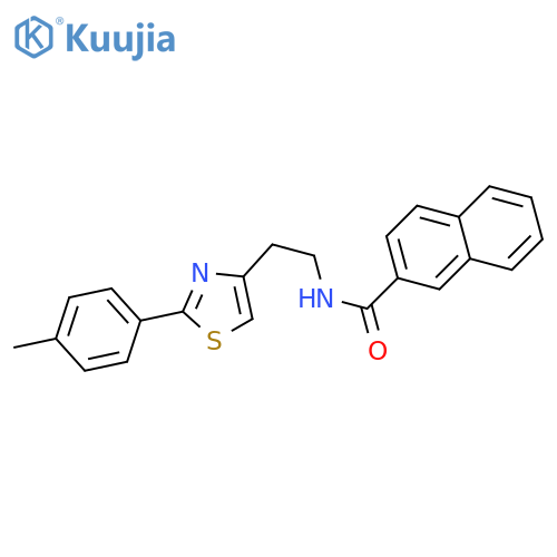 N-{2-2-(4-methylphenyl)-1,3-thiazol-4-ylethyl}naphthalene-2-carboxamide structure