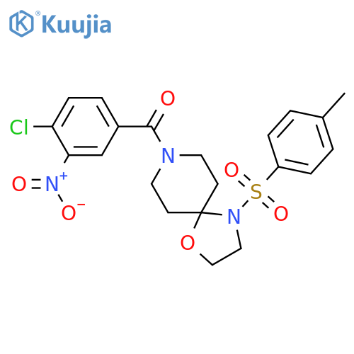8-(4-chloro-3-nitrobenzoyl)-4-(4-methylbenzenesulfonyl)-1-oxa-4,8-diazaspiro4.5decane structure
