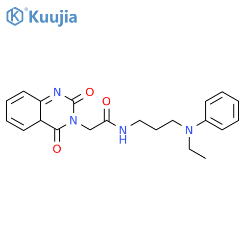 2-(2,4-dioxo-1,2,3,4-tetrahydroquinazolin-3-yl)-N-{3-ethyl(phenyl)aminopropyl}acetamide structure