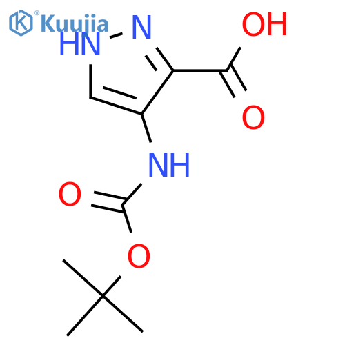 4-{[(tert-butoxy)carbonyl]amino}-1H-pyrazole-3-carboxylic acid structure
