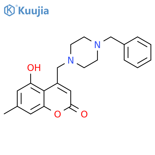 4-(4-benzylpiperazin-1-yl)methyl-5-hydroxy-7-methyl-2H-chromen-2-one structure