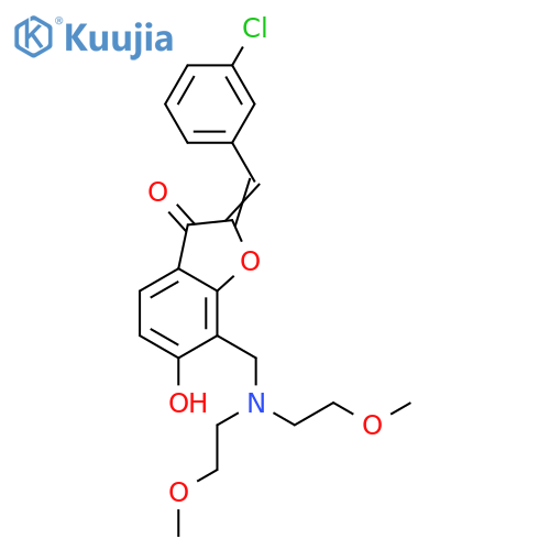 (2Z)-7-{bis(2-methoxyethyl)aminomethyl}-2-(3-chlorophenyl)methylidene-6-hydroxy-2,3-dihydro-1-benzofuran-3-one structure