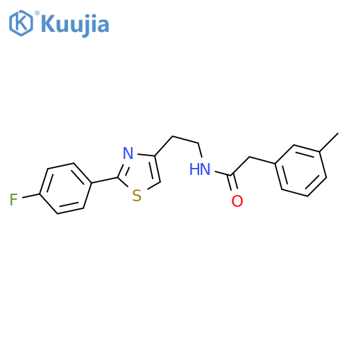 N-{2-2-(4-fluorophenyl)-1,3-thiazol-4-ylethyl}-2-(3-methylphenyl)acetamide structure