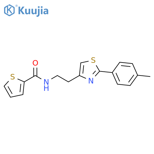 N-{2-2-(4-methylphenyl)-1,3-thiazol-4-ylethyl}thiophene-2-carboxamide structure