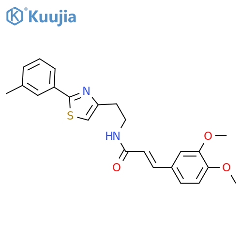 (2E)-3-(3,4-dimethoxyphenyl)-N-{2-2-(3-methylphenyl)-1,3-thiazol-4-ylethyl}prop-2-enamide structure