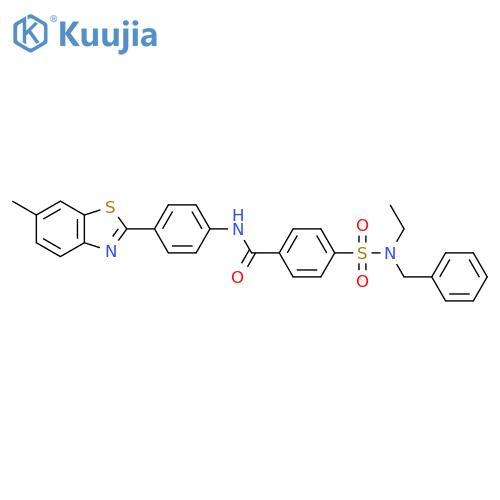 4-benzyl(ethyl)sulfamoyl-N-4-(6-methyl-1,3-benzothiazol-2-yl)phenylbenzamide structure