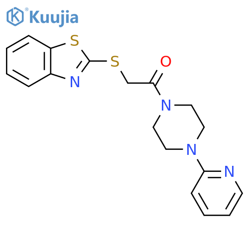 2-(1,3-benzothiazol-2-ylsulfanyl)-1-4-(pyridin-2-yl)piperazin-1-ylethan-1-one structure
