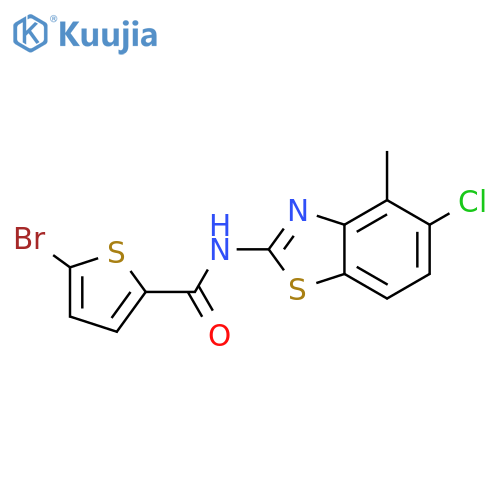 5-bromo-N-(5-chloro-4-methyl-1,3-benzothiazol-2-yl)thiophene-2-carboxamide structure