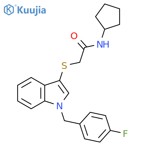 N-cyclopentyl-2-({1-(4-fluorophenyl)methyl-1H-indol-3-yl}sulfanyl)acetamide structure