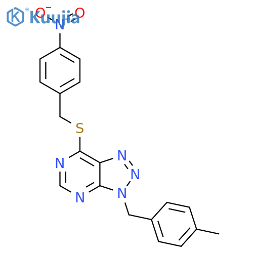 3-(4-methylphenyl)methyl-7-{(4-nitrophenyl)methylsulfanyl}-3H-1,2,3triazolo4,5-dpyrimidine structure