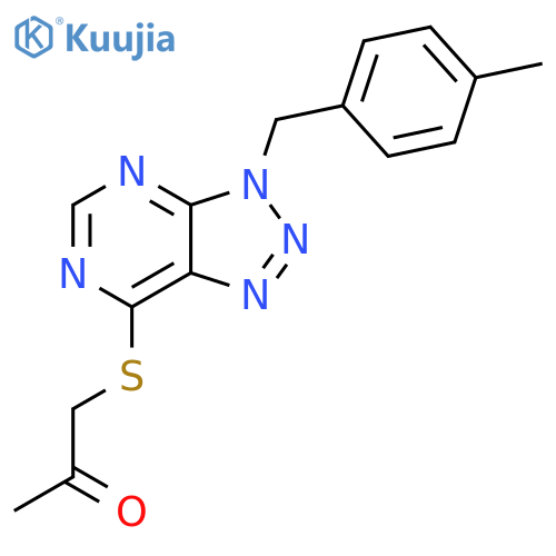 1-({3-(4-methylphenyl)methyl-3H-1,2,3triazolo4,5-dpyrimidin-7-yl}sulfanyl)propan-2-one structure