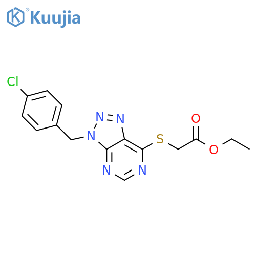 ethyl 2-({3-(4-chlorophenyl)methyl-3H-1,2,3triazolo4,5-dpyrimidin-7-yl}sulfanyl)acetate structure