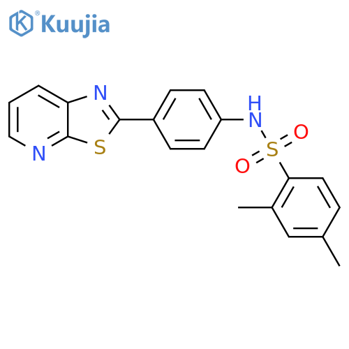 2,4-dimethyl-N-(4-{1,3thiazolo5,4-bpyridin-2-yl}phenyl)benzene-1-sulfonamide structure