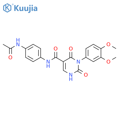 3-(3,4-dimethoxyphenyl)-N-(4-acetamidophenyl)-2,4-dioxo-1,2,3,4-tetrahydropyrimidine-5-carboxamide structure