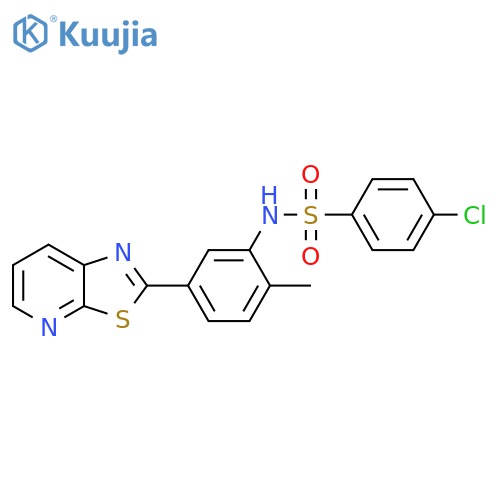 4-chloro-N-(2-methyl-5-{1,3thiazolo5,4-bpyridin-2-yl}phenyl)benzene-1-sulfonamide structure