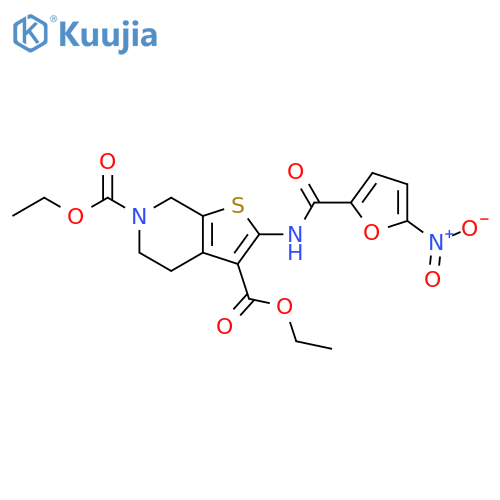 3,6-diethyl 2-(5-nitrofuran-2-amido)-4H,5H,6H,7H-thieno2,3-cpyridine-3,6-dicarboxylate structure