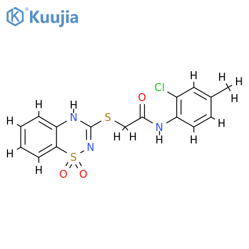 N-(2-chloro-4-methylphenyl)-2-(1,1-dioxo-4H-1lambda6,2,4-benzothiadiazin-3-yl)sulfanylacetamide structure