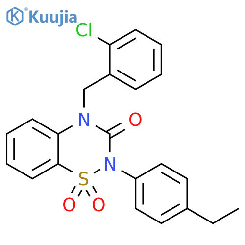 4-(2-chlorophenyl)methyl-2-(4-ethylphenyl)-3,4-dihydro-2H-1lambda6,2,4-benzothiadiazine-1,1,3-trione structure