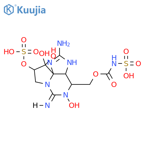 ({[(3aS,4R,6Z,9S,10aS)-2-amino-5,10,10-trihydroxy-6-imino-9-(sulfooxy)-3a,4,5,6,9,10-hexahydro-3H,8H-pyrrolo[1,2-c]purin-4-yl]methoxy}carbonyl)sulfamic acid structure