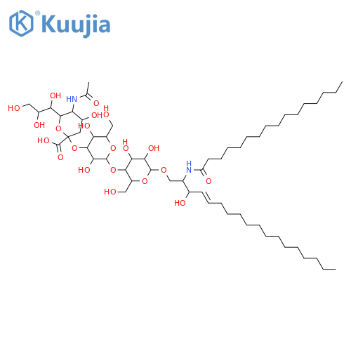 2-Amino-4-octadecene-1,3-diol; (2S,3R,4E)-form, N-Hexadecanoyl, 1-O-[N-acetyl-α-neuraminosyl-(2→3)-β-D-galactopyranosyl-(1→4)-β-D-glucopyranoside] structure