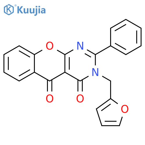 3-(furan-2-ylmethyl)-2-phenylchromeno[2,3-d]pyrimidine-4,5-dione structure