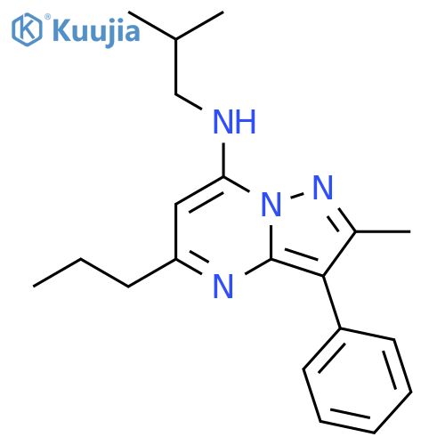 2-methyl-N-(2-methylpropyl)-3-phenyl-5-propylpyrazolo1,5-apyrimidin-7-amine structure
