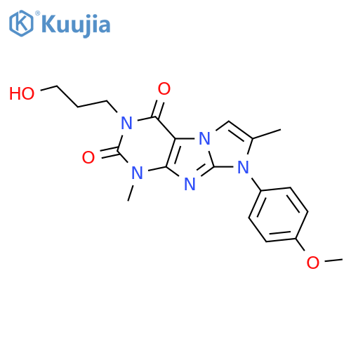3-(3-hydroxypropyl)-8-(4-methoxyphenyl)-1,7-dimethyl-1H,2H,3H,4H,8H-imidazo1,2-gpurine-2,4-dione structure