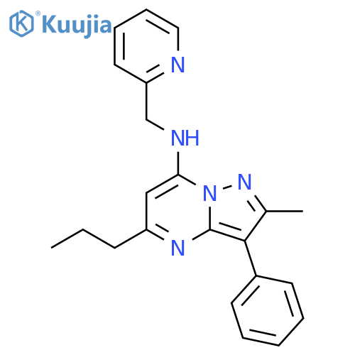 2-methyl-3-phenyl-5-propyl-N-(pyridin-2-yl)methylpyrazolo1,5-apyrimidin-7-amine structure