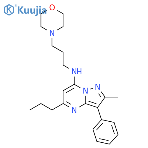 2-methyl-N-3-(morpholin-4-yl)propyl-3-phenyl-5-propylpyrazolo1,5-apyrimidin-7-amine structure