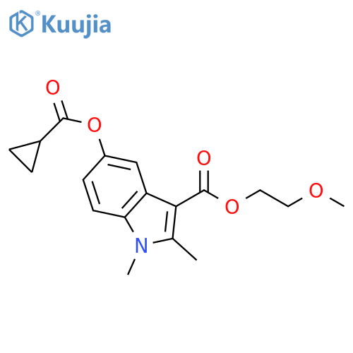2-methoxyethyl 5-(cyclopropanecarbonyloxy)-1,2-dimethyl-1H-indole-3-carboxylate structure