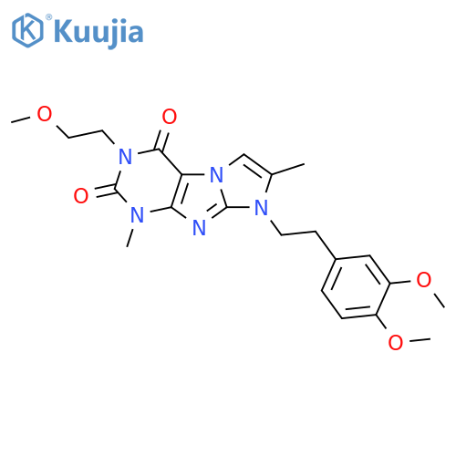 6-[2-(3,4-dimethoxyphenyl)ethyl]-2-(2-methoxyethyl)-4,7-dimethylpurino[7,8-a]imidazole-1,3-dione structure