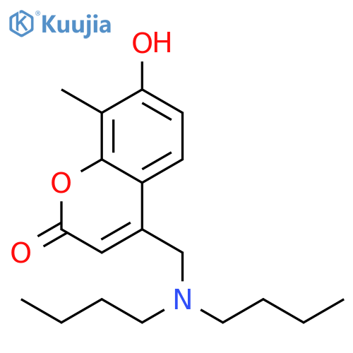 4-(dibutylamino)methyl-7-hydroxy-8-methyl-2H-chromen-2-one structure