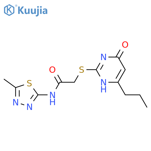 N-(5-methyl-1,3,4-thiadiazol-2-yl)-2-(6-oxo-4-propyl-1,6-dihydropyrimidin-2-yl)sulfanylacetamide structure