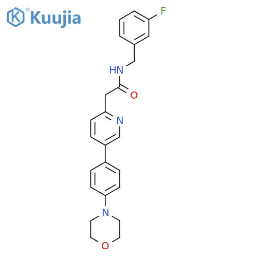 N-[(3-Fluorophenyl)methyl]-2-[5-(4-morpholin-4-ylphenyl)pyridin-2-yl]acetamide structure