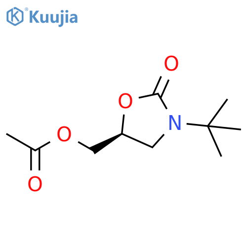 2-Oxazolidinone, 5-[(acetyloxy)methyl]-3-(1,1-dimethylethyl)-, (S)- structure