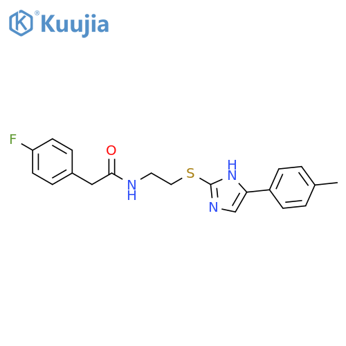 2-(4-fluorophenyl)-N-(2-{5-(4-methylphenyl)-1H-imidazol-2-ylsulfanyl}ethyl)acetamide structure