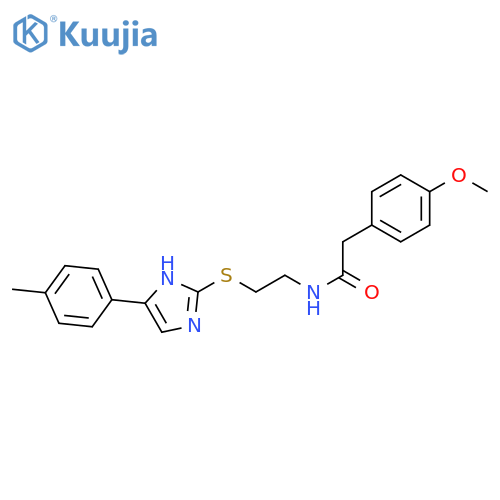 2-(4-methoxyphenyl)-N-(2-{5-(4-methylphenyl)-1H-imidazol-2-ylsulfanyl}ethyl)acetamide structure