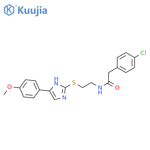 2-(4-chlorophenyl)-N-(2-{5-(4-methoxyphenyl)-1H-imidazol-2-ylsulfanyl}ethyl)acetamide structure