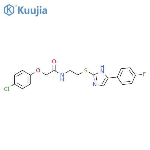 2-(4-chlorophenoxy)-N-(2-{5-(4-fluorophenyl)-1H-imidazol-2-ylsulfanyl}ethyl)acetamide structure