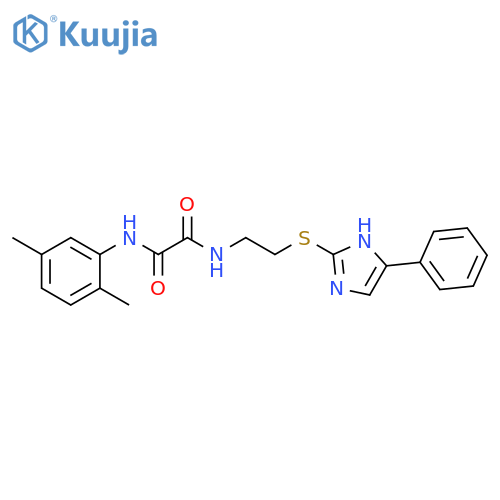 N'-(2,5-dimethylphenyl)-N-{2-(4-phenyl-1H-imidazol-2-yl)sulfanylethyl}ethanediamide structure
