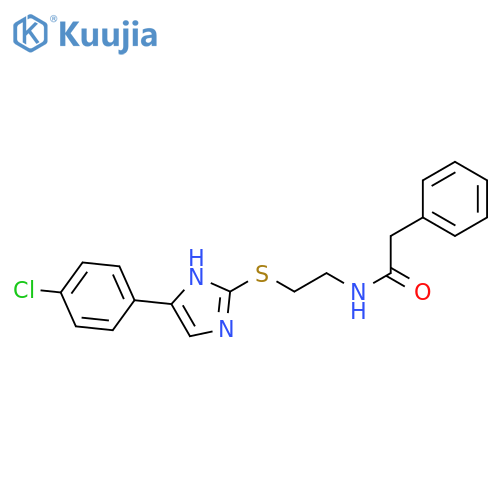 N-(2-{5-(4-chlorophenyl)-1H-imidazol-2-ylsulfanyl}ethyl)-2-phenylacetamide structure