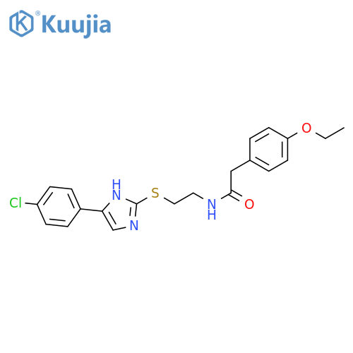 N-(2-{5-(4-chlorophenyl)-1H-imidazol-2-ylsulfanyl}ethyl)-2-(4-ethoxyphenyl)acetamide structure