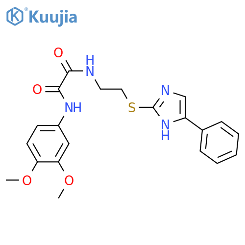 N'-(3,4-dimethoxyphenyl)-N-{2-(4-phenyl-1H-imidazol-2-yl)sulfanylethyl}ethanediamide structure