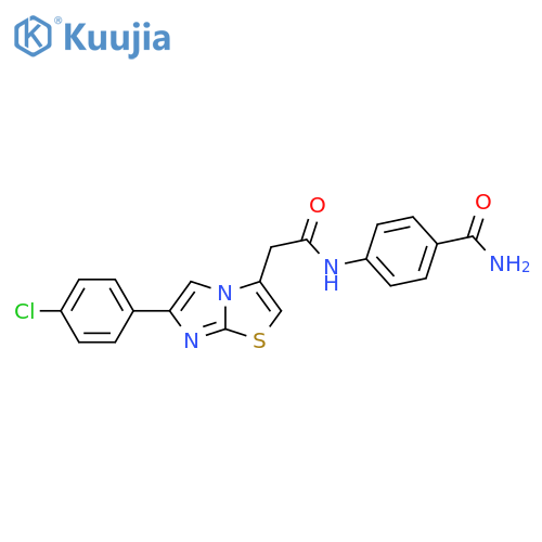 4-{2-6-(4-chlorophenyl)imidazo2,1-b1,3thiazol-3-ylacetamido}benzamide structure
